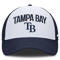 Casquette ajustable Nike Tampa Bay Rays Club Performance pour homme, blanc/bleu marine
