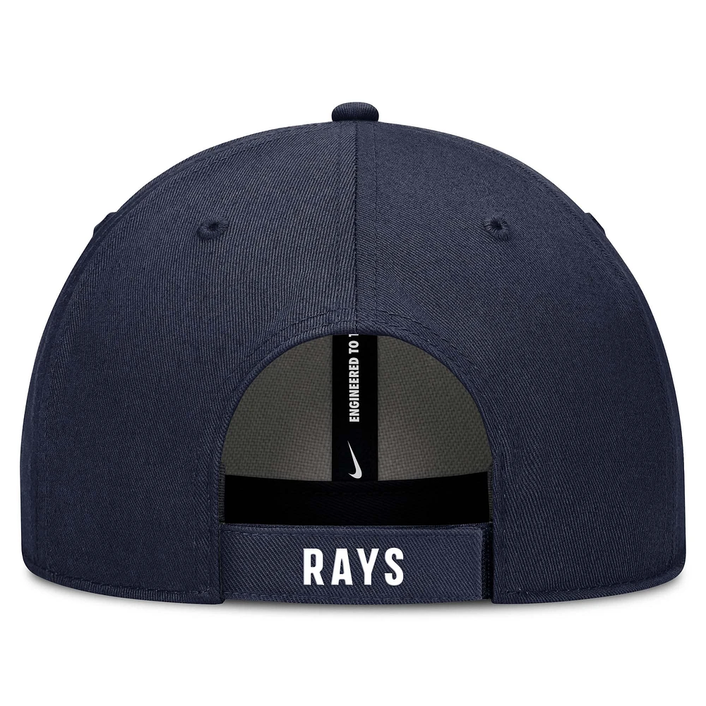 Casquette ajustable Nike Tampa Bay Rays Club Performance pour homme, blanc/bleu marine