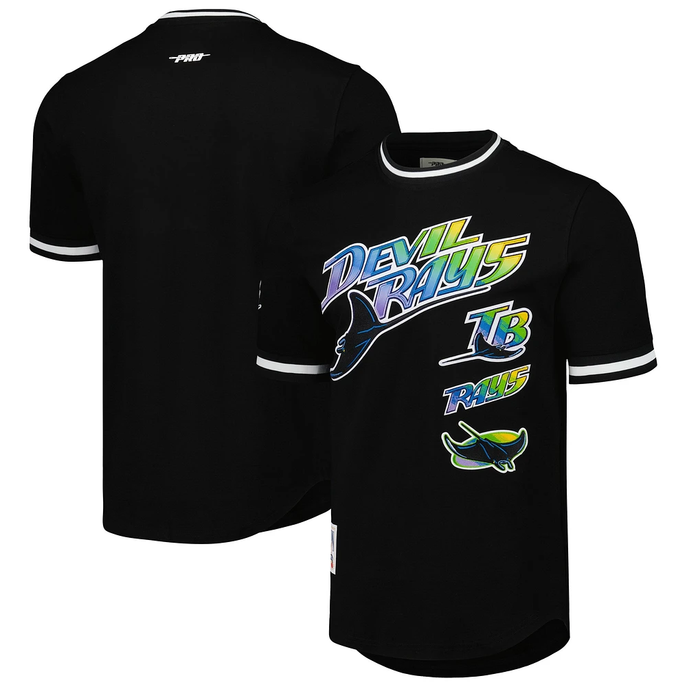 Men's Pro Standard Black Tampa Bay Rays Cooperstown Collection Retro Classic T-Shirt