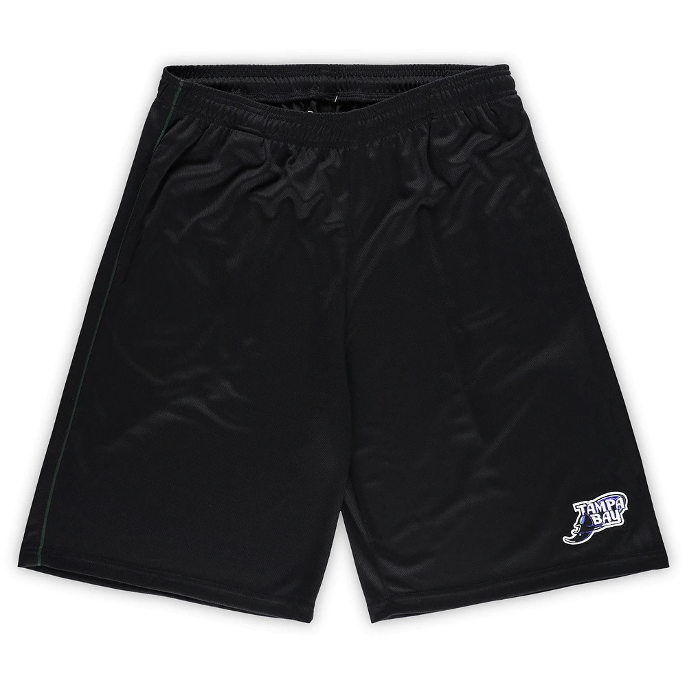 Men's Profile Black Tampa Bay Rays Big & Tall Mesh Shorts