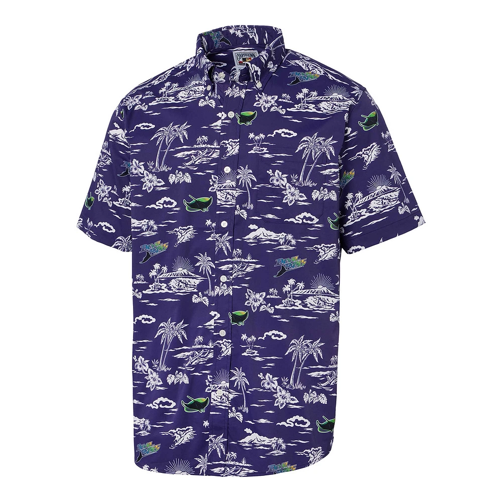 Men's Reyn Spooner Purple Tampa Bay Rays Cooperstown Collection Kekai Button-Down Shirt