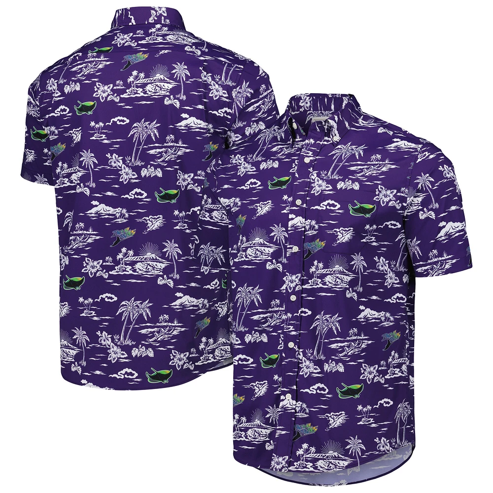 Men's Reyn Spooner Purple Tampa Bay Rays Kekai Button-Down Shirt