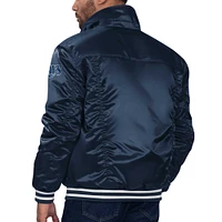 Veste de camionneur à bouton-pression en satin bleu marine Starter x Levi's Tampa Bay Rays Silver Tab pour hommes