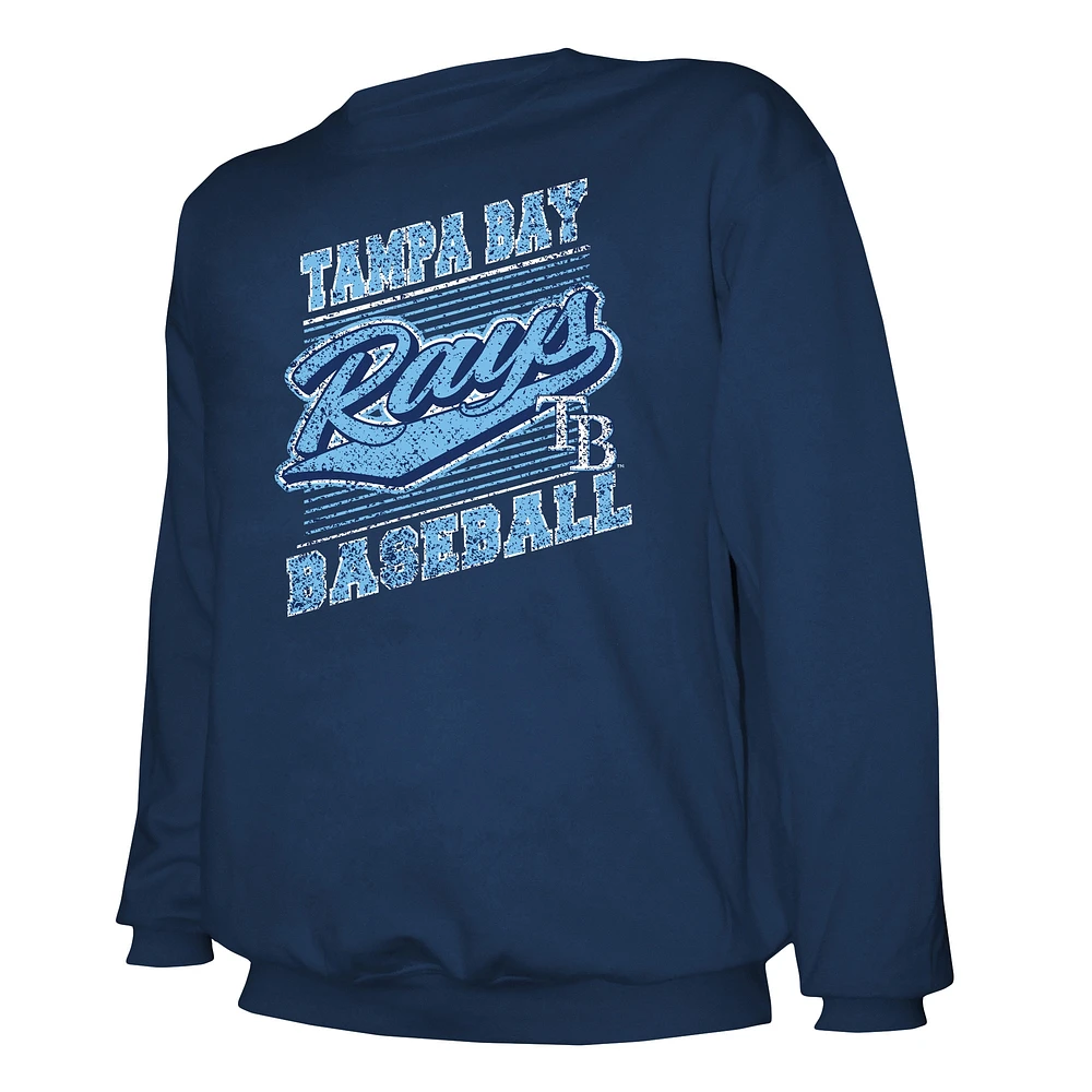 Men's Stitches Navy Tampa Bay Rays Pullover Sweatshirt