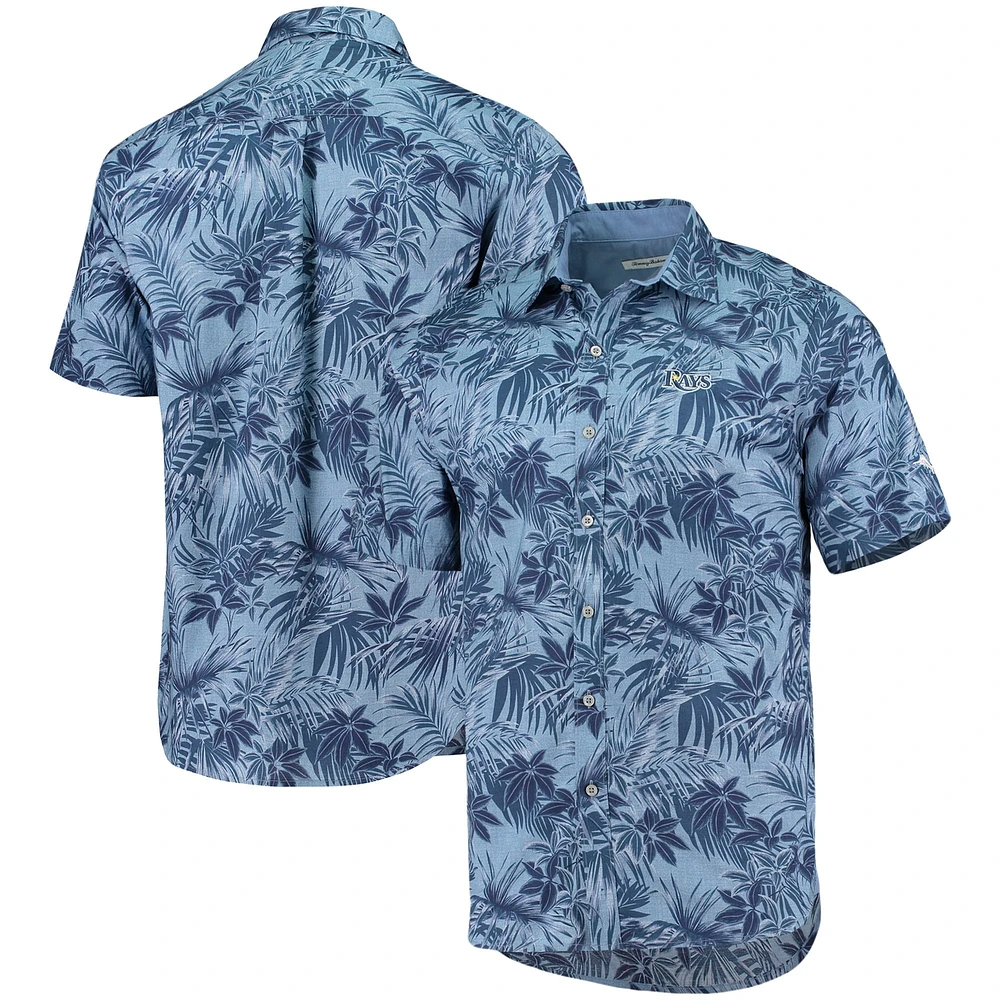 Men's Tommy Bahama Navy Tampa Bay Rays Sport Reign Forest Fronds Button-Up Shirt