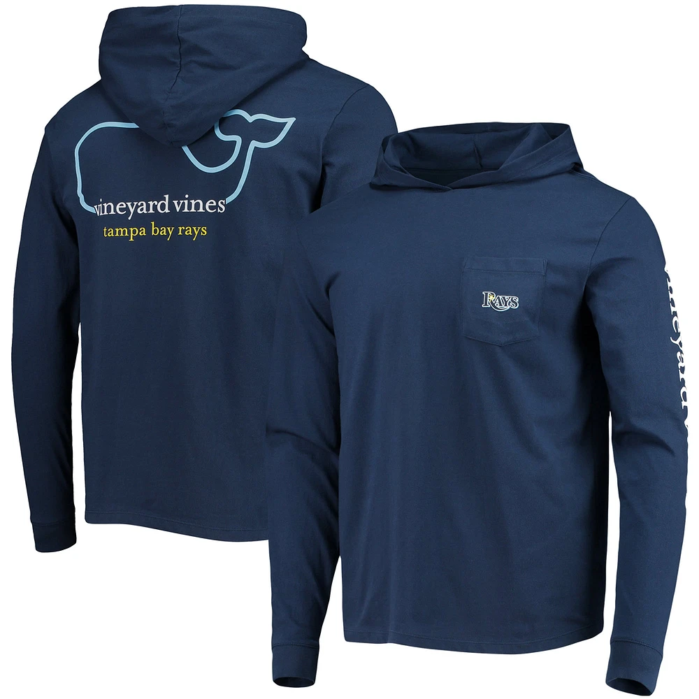 Men's Vineyard Vines Navy Tampa Bay Rays Long Sleeve Hoodie T-Shirt