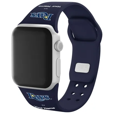 Tampa Bay Rays Personalized Silicone Apple Watch Band - Navy