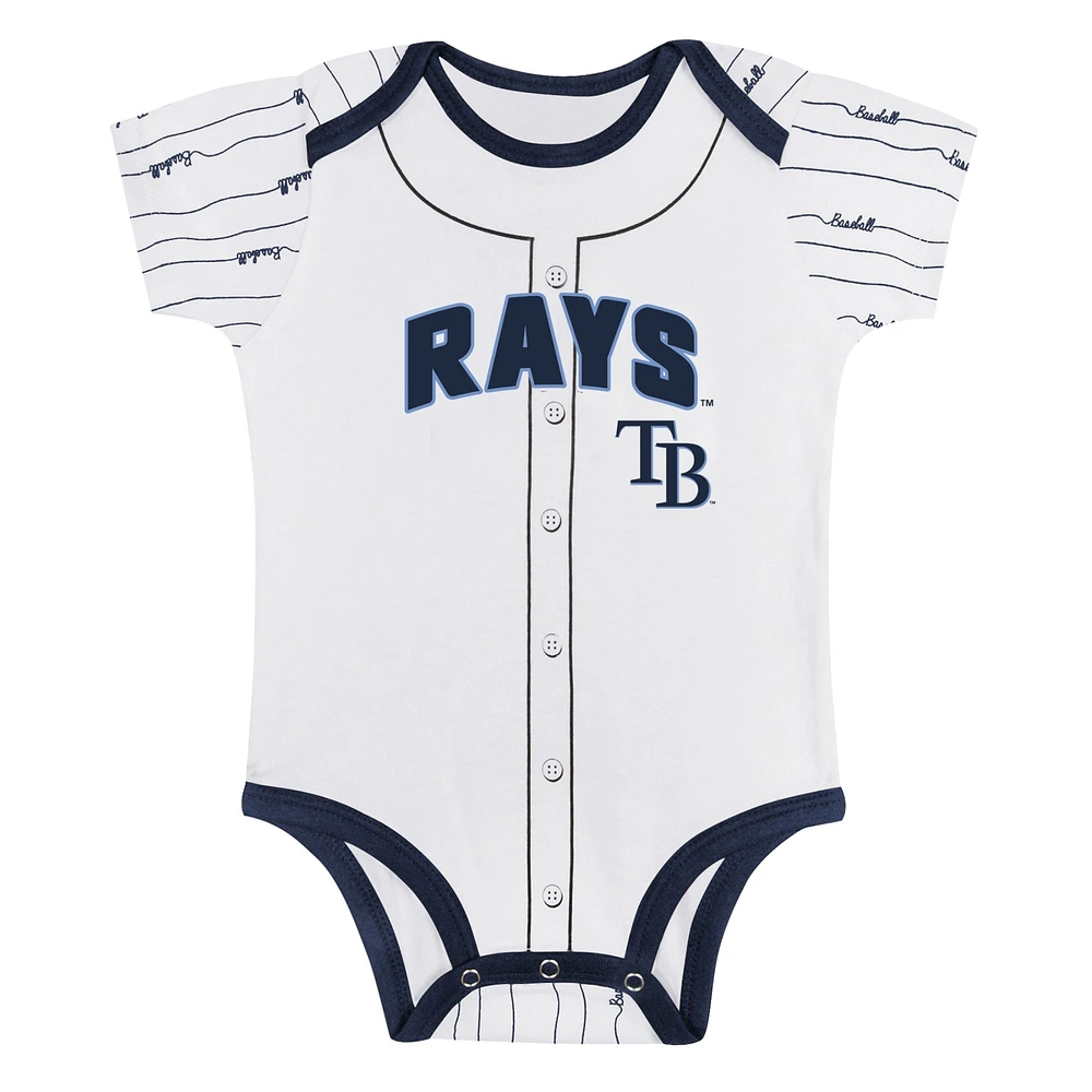 Newborn & Infant Gray/White Tampa Bay Rays Two-Pack Play Ball Bodysuit Set