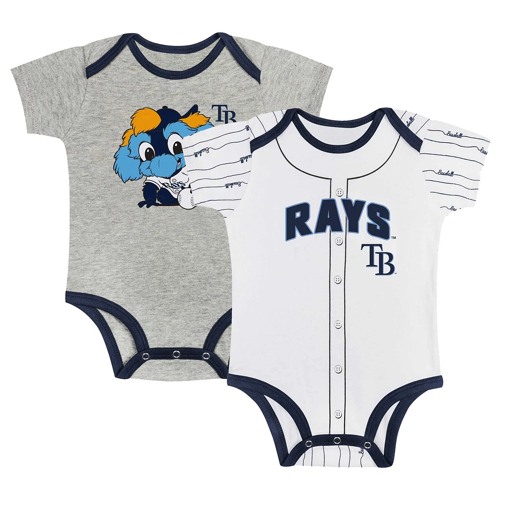 Newborn & Infant Gray/White Tampa Bay Rays Two-Pack Play Ball Bodysuit Set