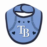 Newborn & Infant Navy/Light Blue Tampa Bay Rays Three-Piece Love of Baseball Bib Bodysuit Booties Set