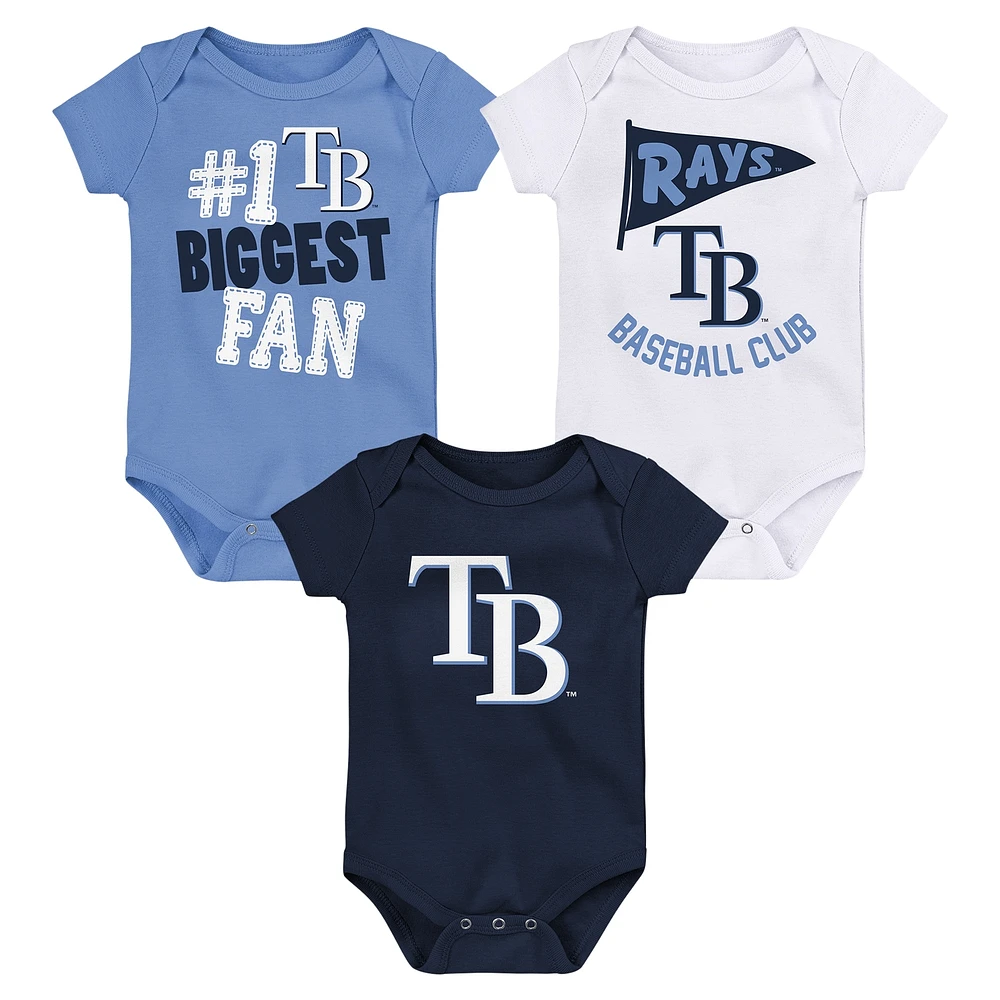 Ensemble de 3 bodies fanion pour nouveau-né et bébé des Tampa Bay Rays