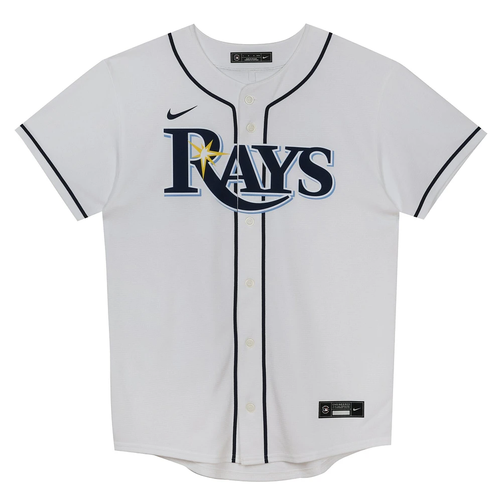 Maillot blanc à domicile des Rays de Tampa Bay pour enfants d'âge préscolaire