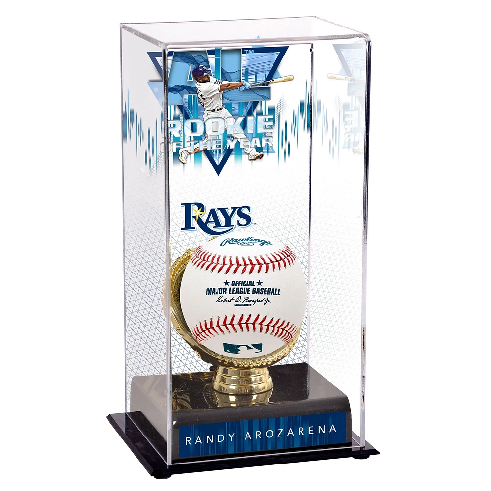 Vitrine de présentation de la recrue de l'année AL 2021 des Rays de Tampa Bay de Randy Arozarena avec image