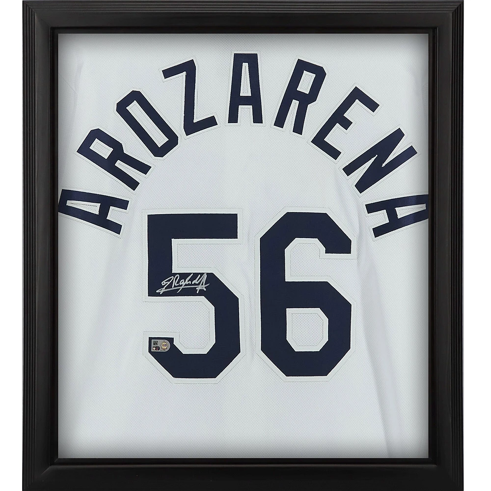 Maillot Nike authentique encadré autographié par Randy Arozarena des Tampa Bay Rays Shadowbox