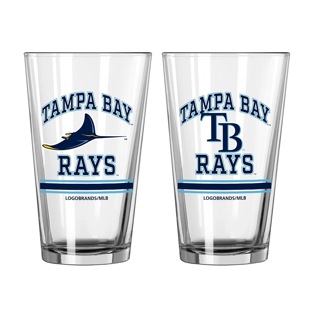 Rayons de Tampa Bay 16oz. Verre à pinte, paquet de deux