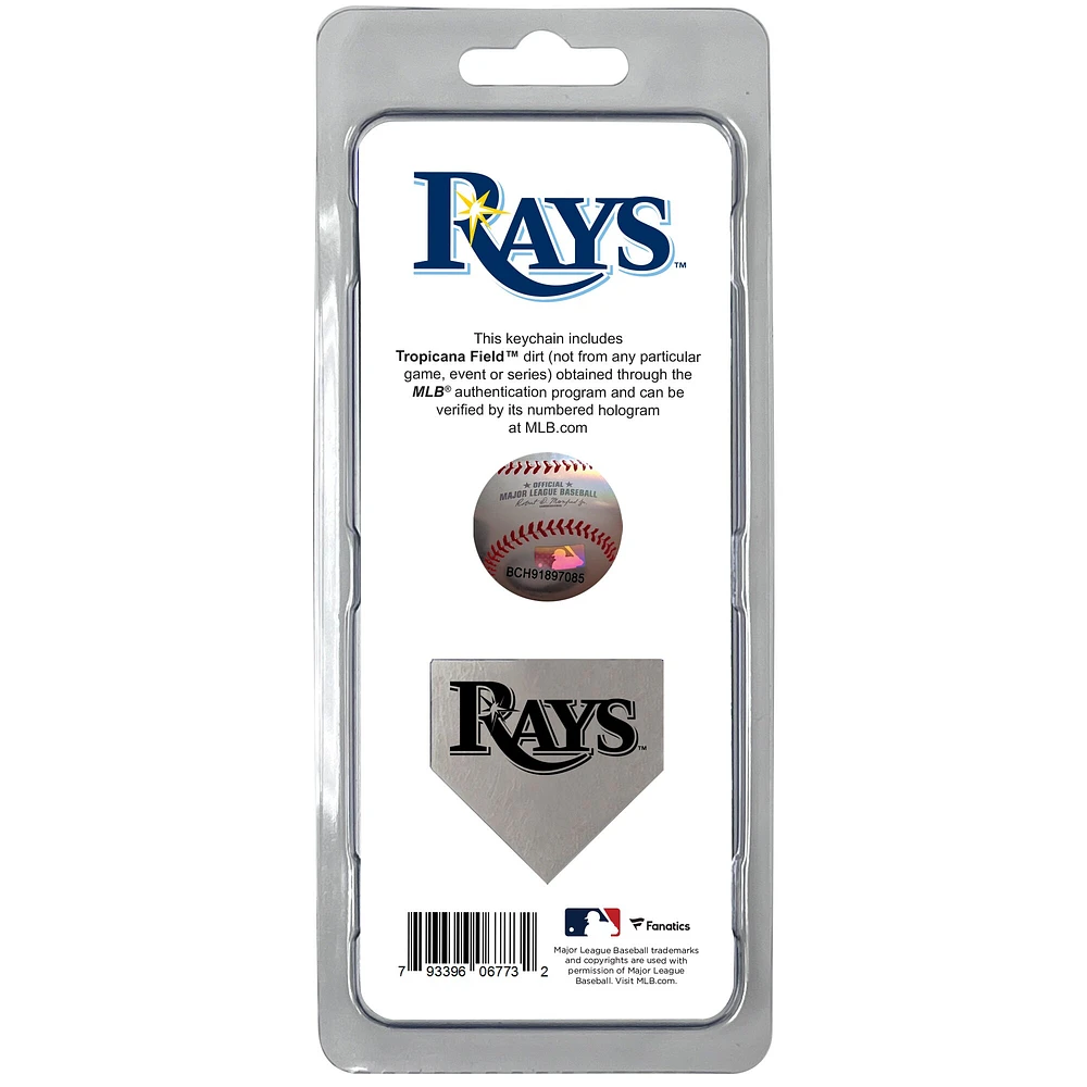 Porte-clés en terre des Rays de Tampa Bay - Rempli de terre utilisée lors d'un match à domicile