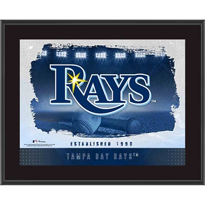 Plaque avec logo de l'équipe horizontale sublimée des Rays de Tampa Bay encadrée de 10,5 po x 13 po