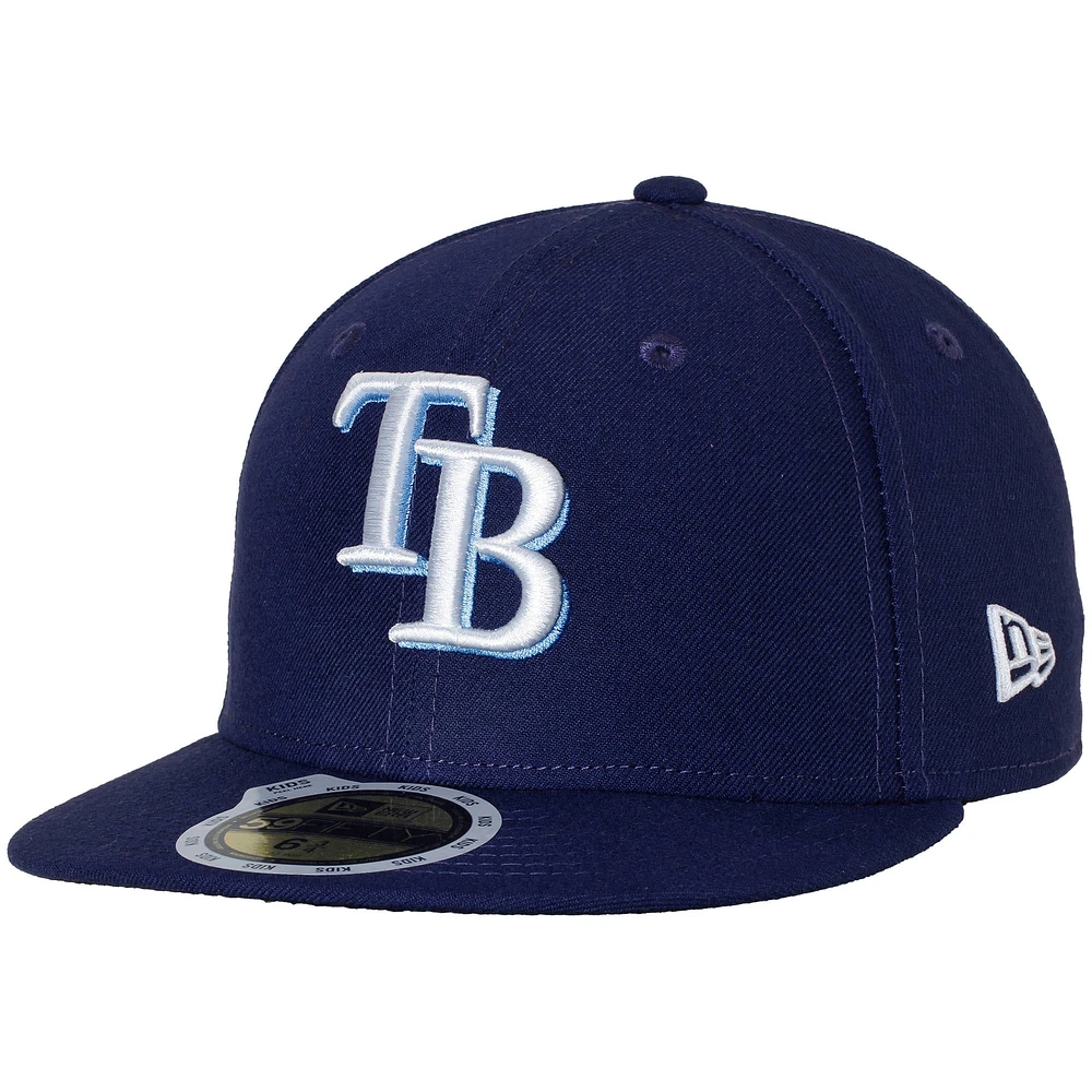 Tampa Bay Rays New Era Youth Game Authentic Collection On-Field 59FIFTY - Chapeau ajusté Marine