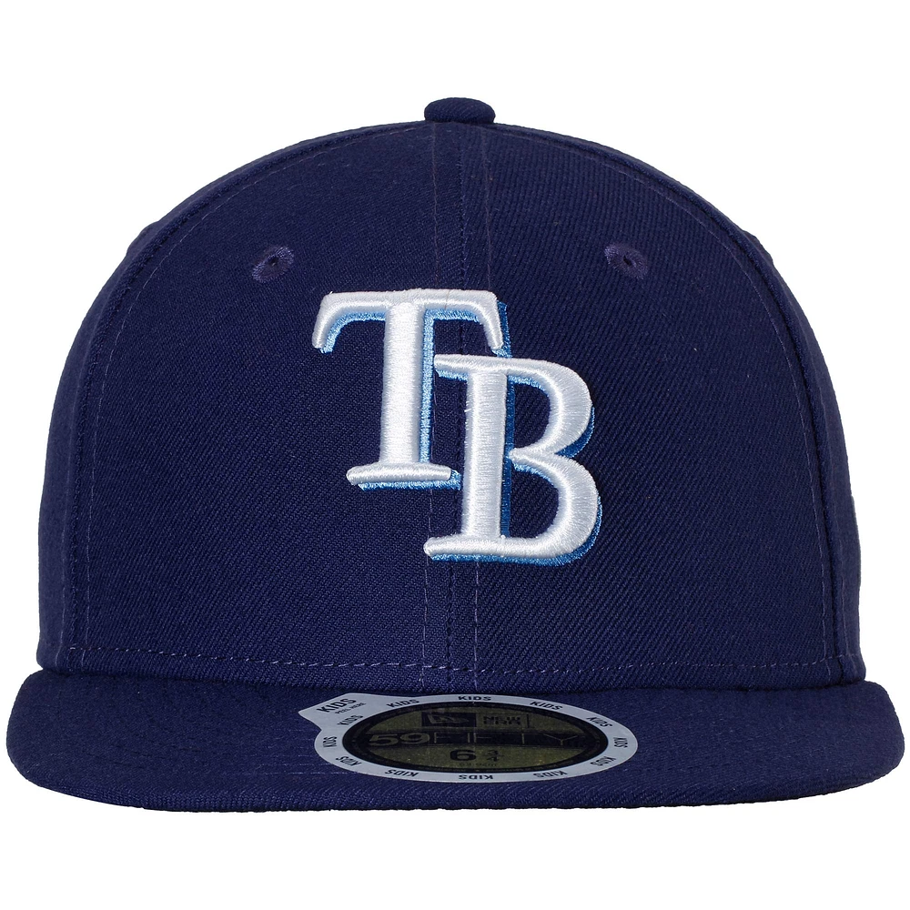 Tampa Bay Rays New Era Youth Game Authentic Collection On-Field 59FIFTY - Fitted Hat Navy