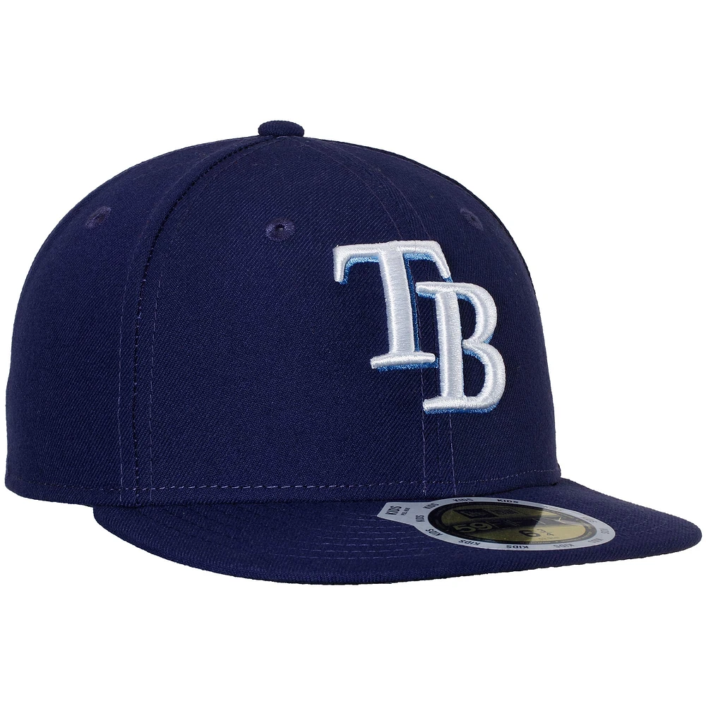 Tampa Bay Rays New Era Youth Game Authentic Collection On-Field 59FIFTY - Chapeau ajusté Marine