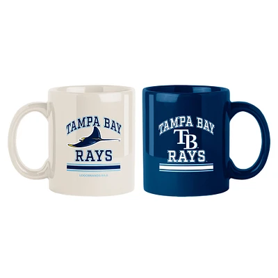 Lot de deux tasses colorées de 15 oz des Rays de Tampa Bay