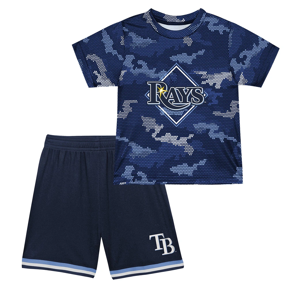 Ensemble t-shirt et short bleu marine fanatiques pour tout-petits Tampa Bay Rays Field Ball