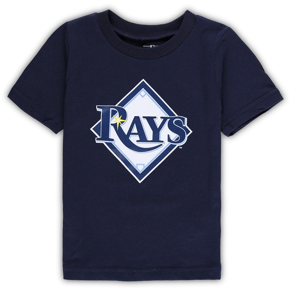 T-shirt bleu marine Tampa Bay Rays Team Crew Logo principal pour tout-petit