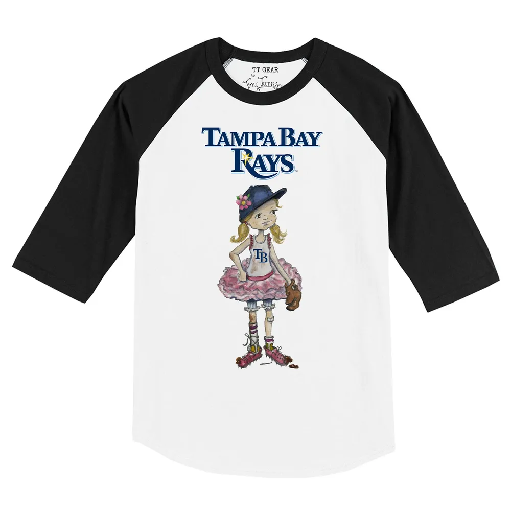 Lids Tampa Bay Rays Tiny Turnip Toddler Babes Raglan 3/4 Sleeve T-Shirt -  White/Black