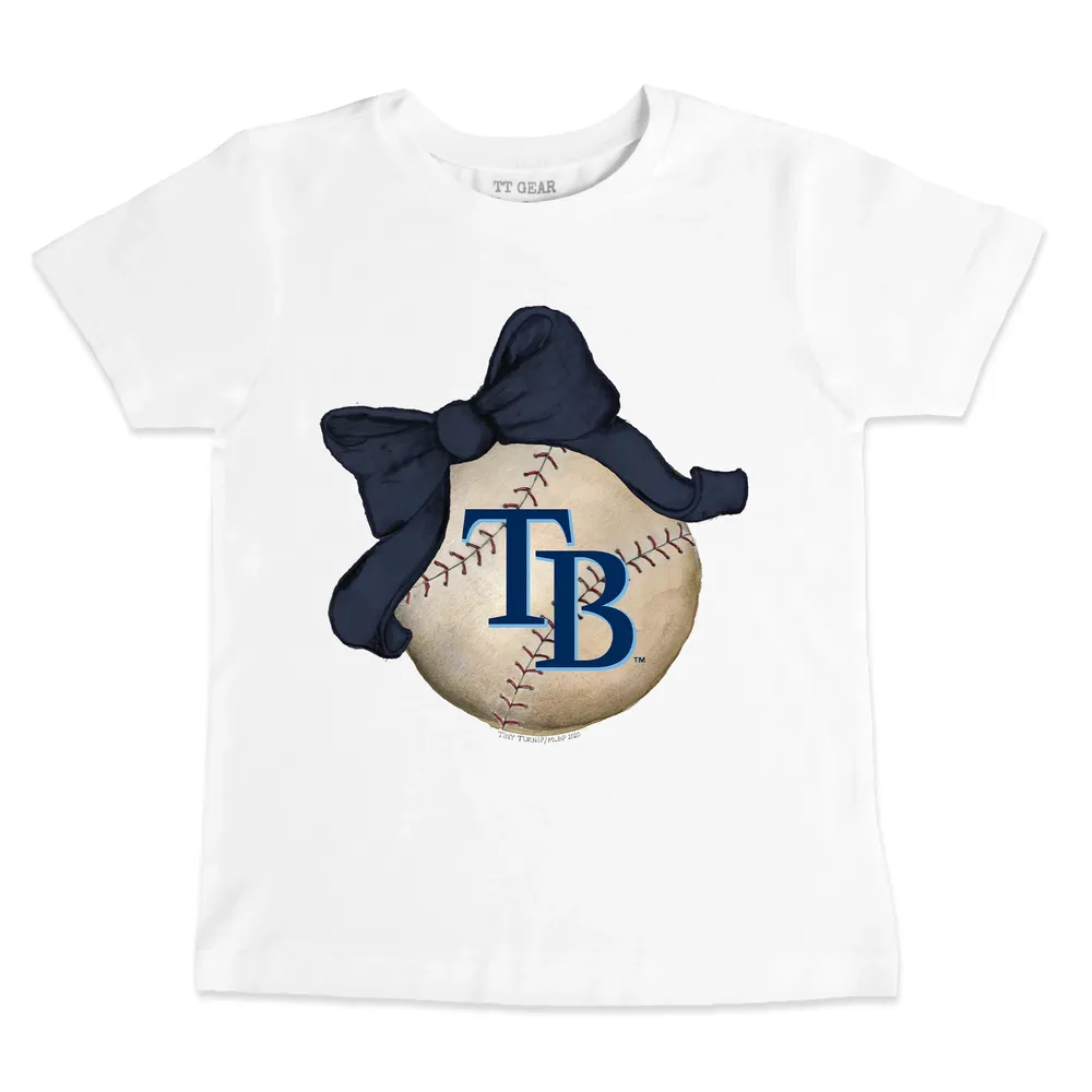 Lids Tampa Bay Rays Tiny Turnip Toddler Baseball Bow T-Shirt