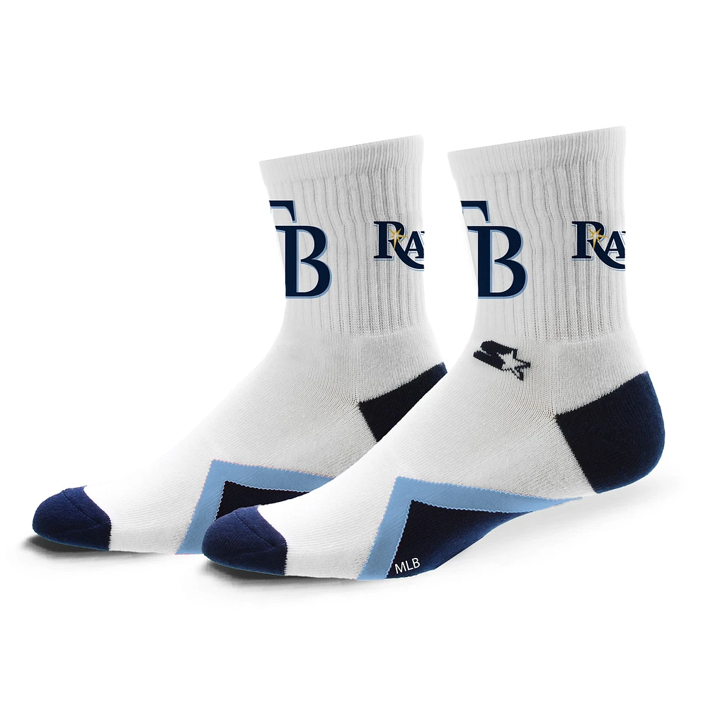 Chaussettes mi-mollet unisexes blanches de Starter Tampa Bay Rays Striker