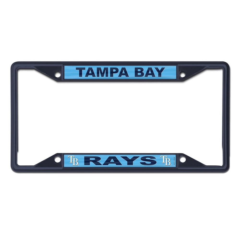 Cadre de plaque d'immatriculation WinCraft Tampa Bay Rays couleur chrome