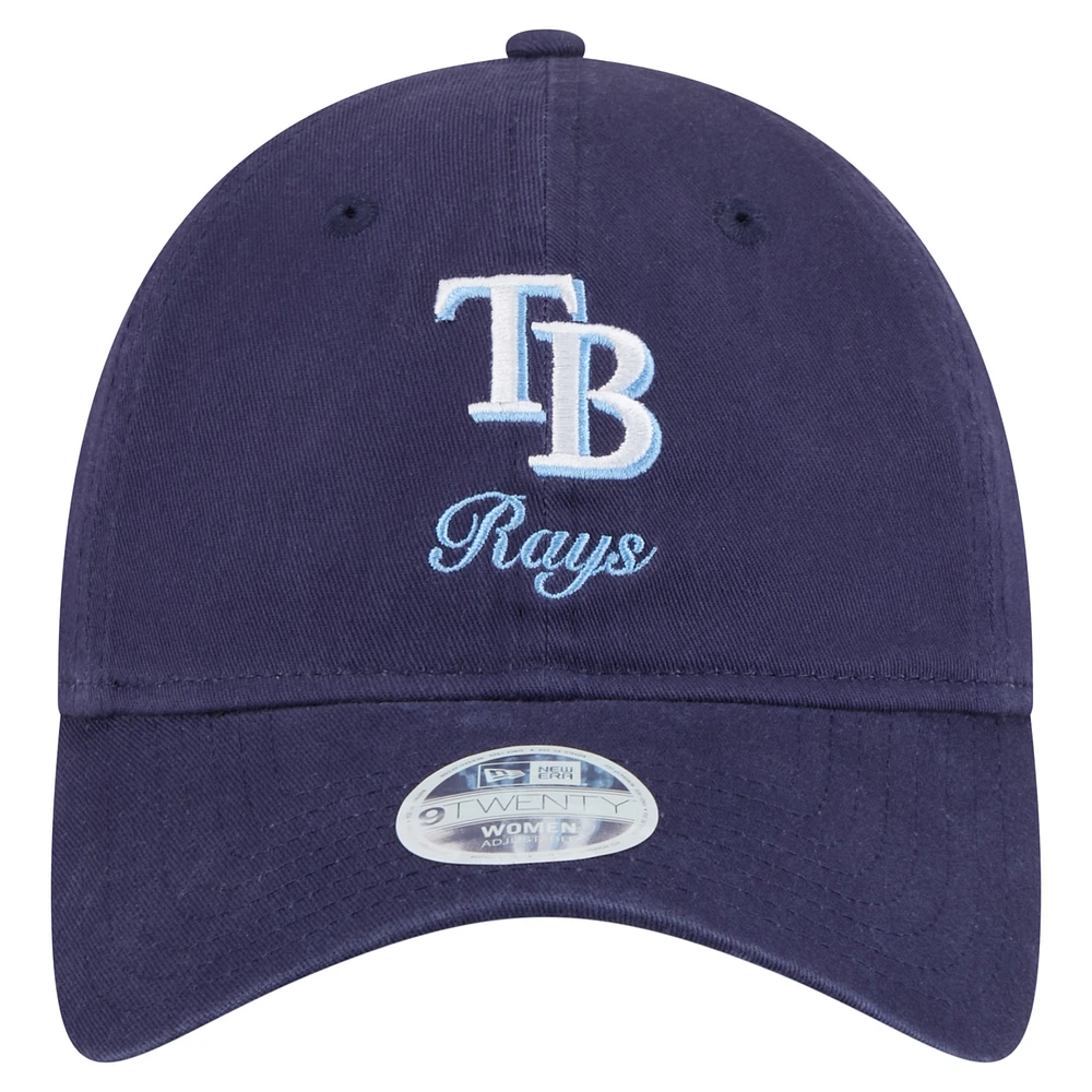 Casquette ajustable New Era bleu marine Tampa Bay Rays Preppy Team 9TWENTY pour femme