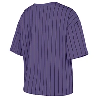 T-shirt court à rayures violettes City Connect Multiplier Tampa Bay Rays New Era pour femme