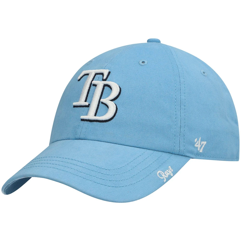 Casquette ajustable 47 pour femmes Tampa Bay Rays Team Miata Clean Up bleu clair