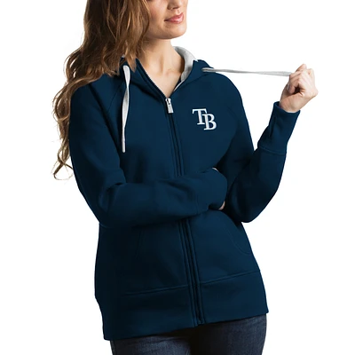 Sweat à capuche entièrement zippé Antigua Navy Tampa Bay Rays Victory pour femme