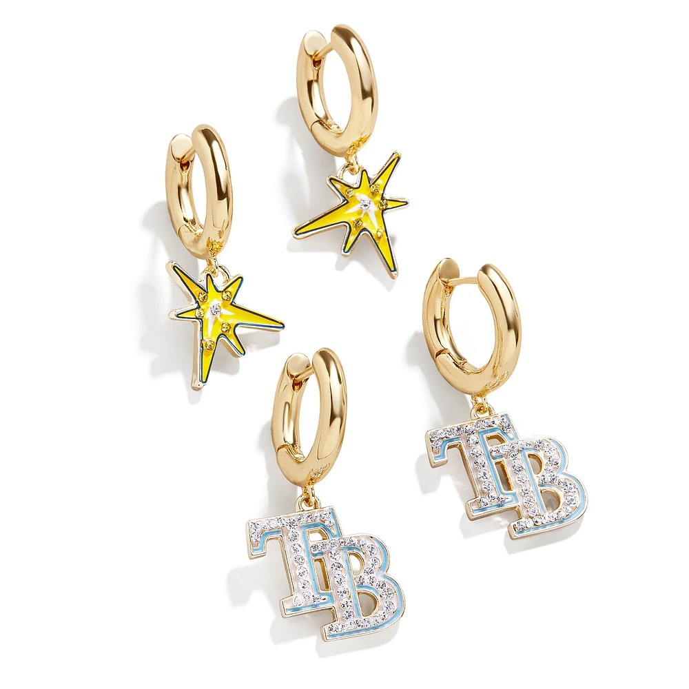 Ensemble de boucles d'oreilles pour femme BaubleBar Gold Tampa Bay Rays Team