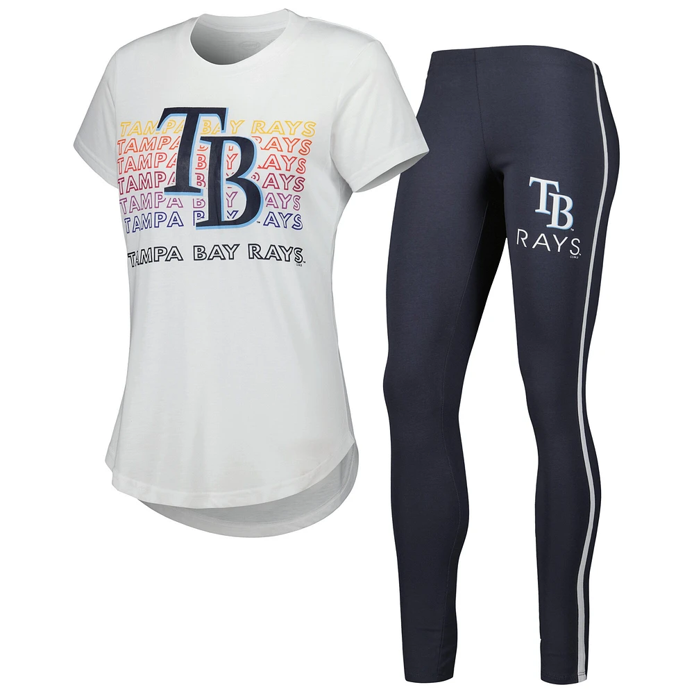 Ensemble de pyjama et legging Sonata Rays Tampa Bay Concepts Sport pour femmes, blanc/anthracite