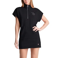 Robe sneaker à quart de zip Emily DKNY Sport pour femmes, Tampa Bay Rays, noire