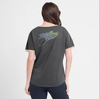 Women's Fanatics Black Tampa Bay Rays Binge Worthy Stadium Slub V-Neck T-Shirt