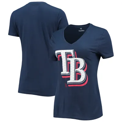 Tampa Bay Rays Fanatics Branded Women's Red White & Team V-Neck T-Shirt - Navy