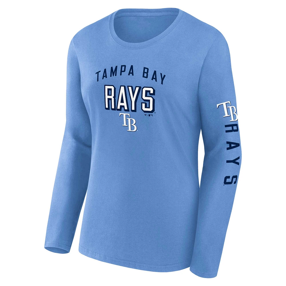 Pack combiné de t-shirts Fanatics pour femmes bleu clair/marine Tampa Bay Rays