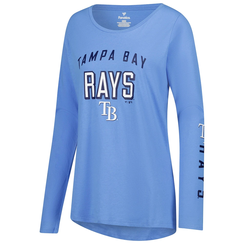 Women's Fanatics  Light Blue Tampa Bay Rays Team Long Sleeve T-Shirt