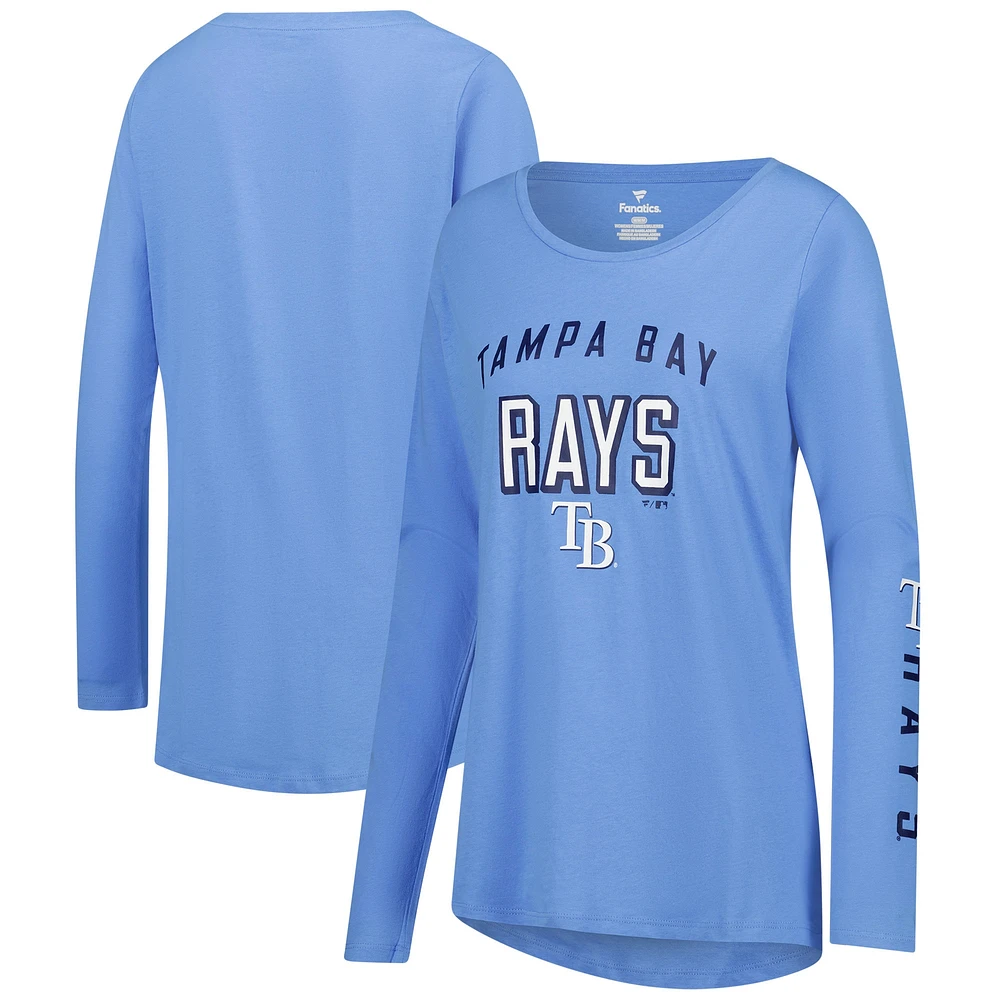 Women's Fanatics Light Blue Tampa Bay Rays Team Long Sleeve T-Shirt