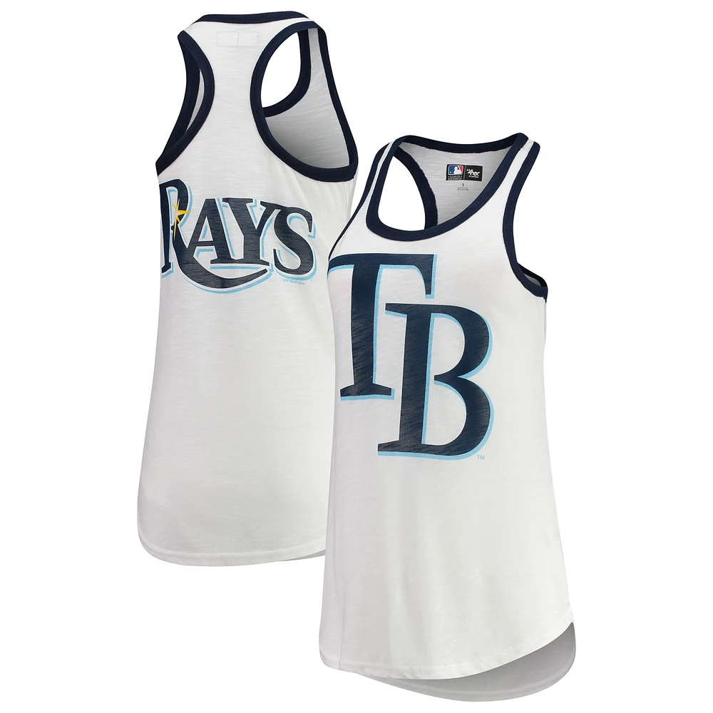 Women's G-III 4Her by Carl Banks White Tampa Bay Rays Tater Racerback Tank Top