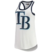 Women's G-III 4Her by Carl Banks White Tampa Bay Rays Tater Racerback Tank Top