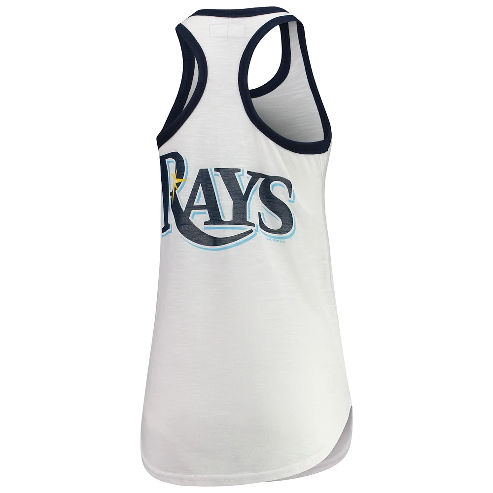 Women's G-III 4Her by Carl Banks White Tampa Bay Rays Tater Racerback Tank Top