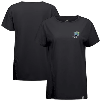Women's Levelwear Black Tampa Bay Rays Cooperstown Collection Influx Core Logo T-Shirt