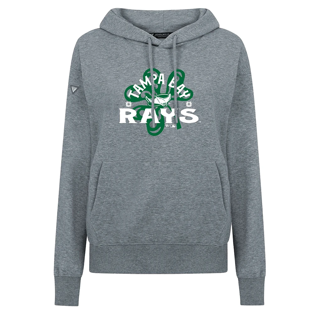 Women's Levelwear Tampa Bay Rays St. Patrick's Day Adorn Shamrock Pullover Hoodie