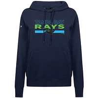 Women's Levelwear  Navy Tampa Bay Rays City Connect Adorn No Hitter Pullover Hoodie
