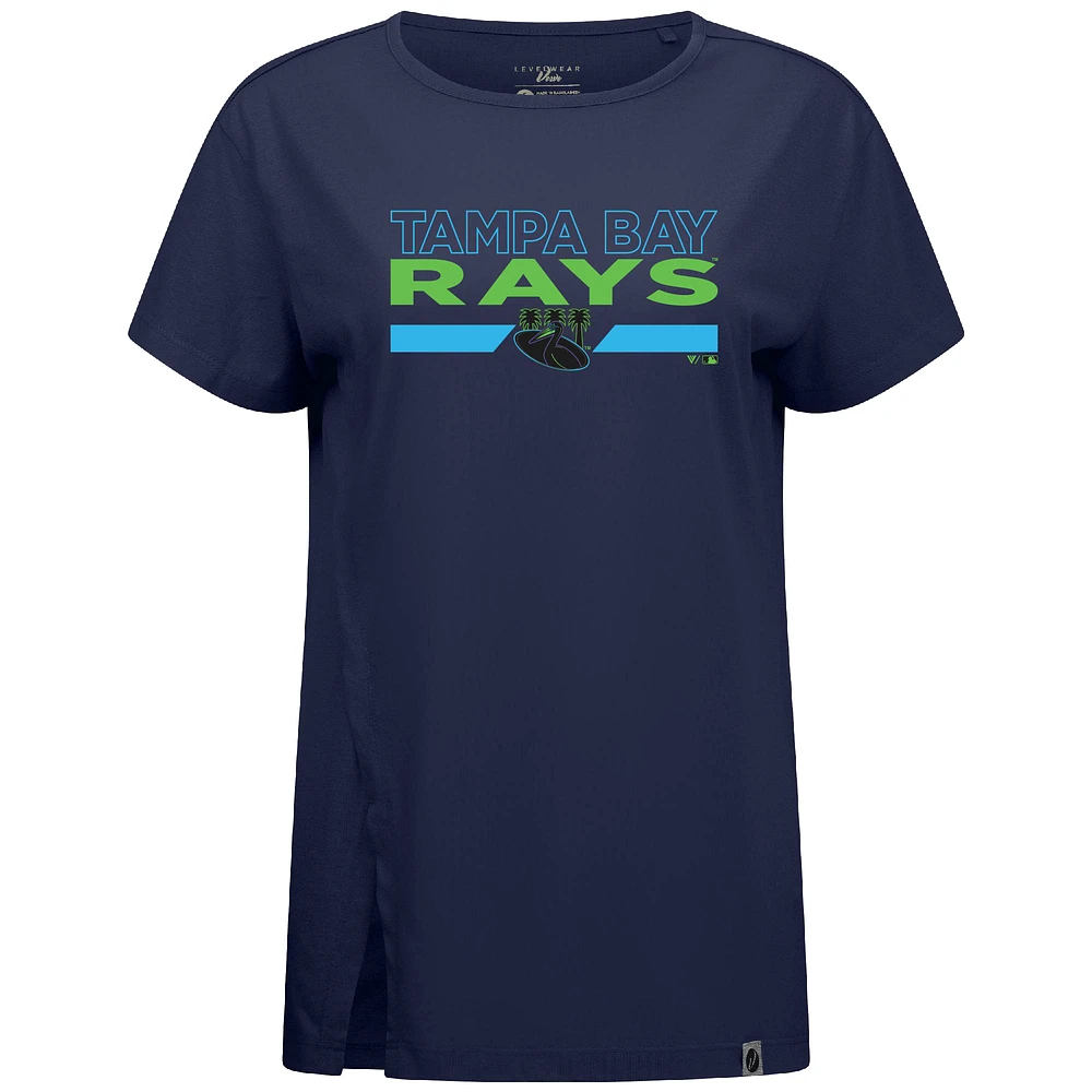 Women's Levelwear  Navy Tampa Bay Rays City Connect Influx No Hitter T-Shirt